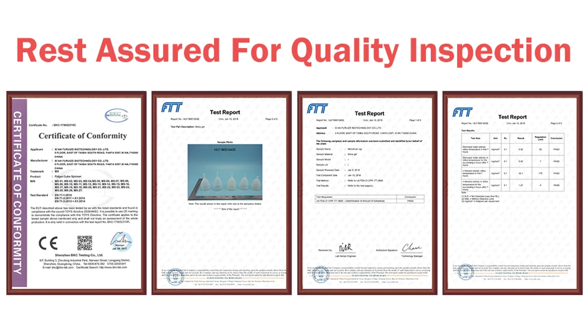 Discover why certifications like ISO 13485, FDA, CE, and ISO 10993 are critical when choosing menstrual cups. Learn about Furuize's comprehensive quality standards, test reports, and how they ensure safety, reliability, and regulatory compliance for global markets.